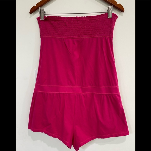Hollister Strapless Sleeveless Cotton Romper Shorts Pink - Picture 2 of 7